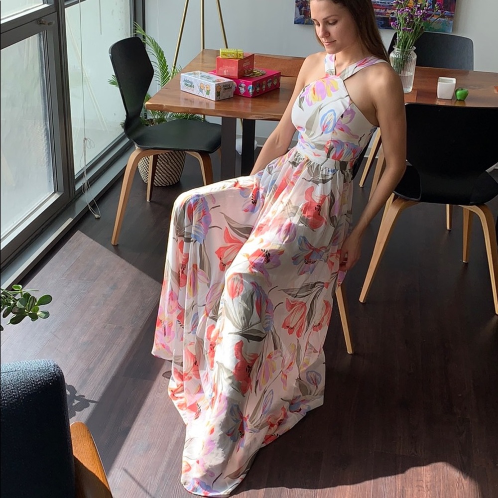 Lulus Floral Maxi Dress, Stunning Gown S